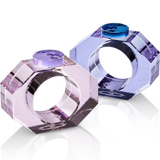 Reflections: Shelby Napkin Rings Rose/Purple & Purple/Blue