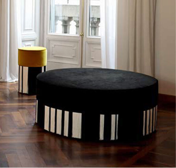 Lorenza Bozzoli - Furniture: Deco Black and White Pouf/Ottoman