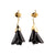 Lladró Jewelry: Heliconia Short Black Earring.