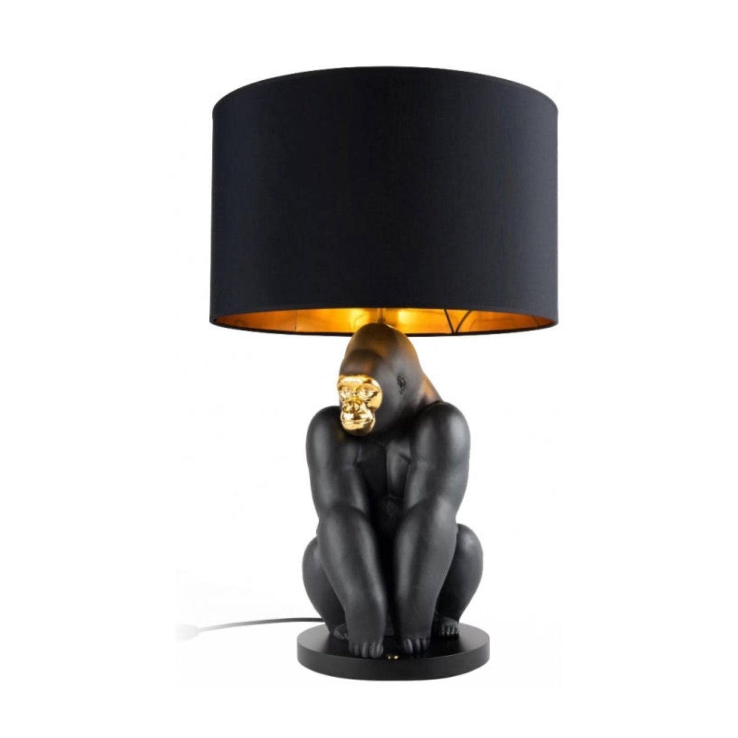 Lladró: Gorilla Lamp Black/Gold