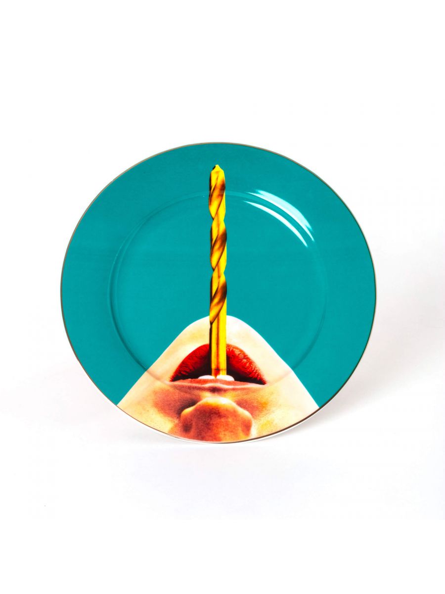 Seletti - Wears Toiletpaper Porcelain Plate Drill Gold Border