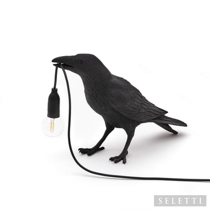 Seletti - Lighting: Bird Black Lamp Waiting