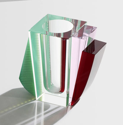 Reflections: Raleigh Vase Mint/Clear/Rose/Red